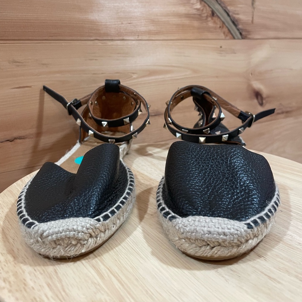 Anthropologie’s Maypol Black Leather Espadrilles in Size 8 - Picture 6 of 11